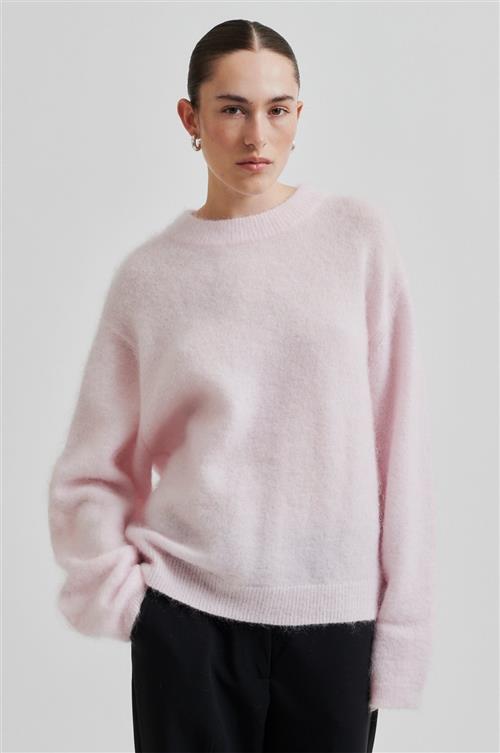 Second Female Brook Mohair Blend Knit Drop Shoulder Oneck Kvinde Festival Bloom Sweaters Str L Mohair - hos Magasin