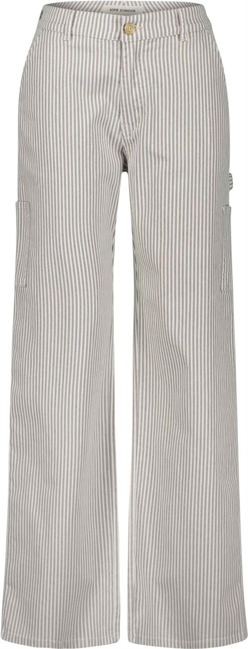 Sofie Schnoor Trousers Kvinde Light Brown Striped Bukser Med Lige Ben Str S - hos Magasin