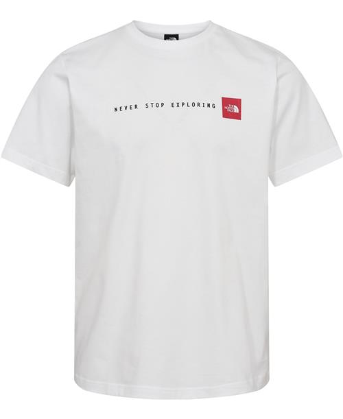 The North Face M S/S Never Stop Exploring TEE TNF Mand Hvid Kortærmede T-shirts Str L - Bomuld hos Magasin