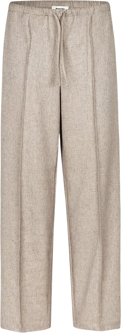 Modström Kalemmd Pants Kvinde Beige Melange Bukser Med Lige Ben Str S - hos Magasin