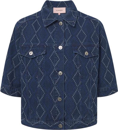 HUNKØN Trinity Jacket Kvinde Dark Denim Overgangsjakker Str L - Denim hos Magasin