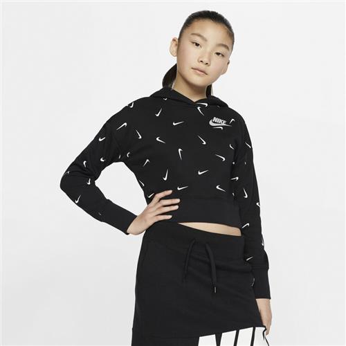 Se Nike Sportswear Cropped French Terry Haettetroje 158-170 / XL - Sweatshirts & Hættetrøjer Bomuld hos Magasin ved Magasin