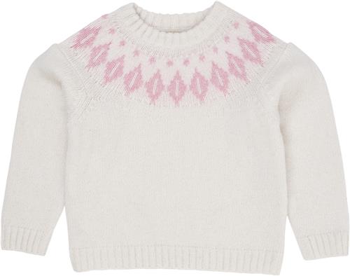 Copenhagen Colors Wool Iceland Blouse Str 128 - Cream/bubblegum Strik Uld hos Magasin