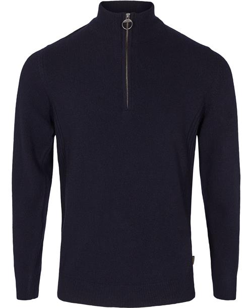 Se Barbour Barbour Holden Half Zip Mand Blå Turtlenecks Str XXL - Uld hos Magasin ved Magasin