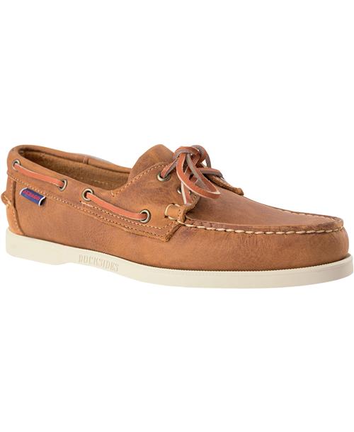 Se Sebago Docksides Crazy H Mand 912 - Brown Tan Sejlersko Str 44 - Læder hos Magasin ved Magasin