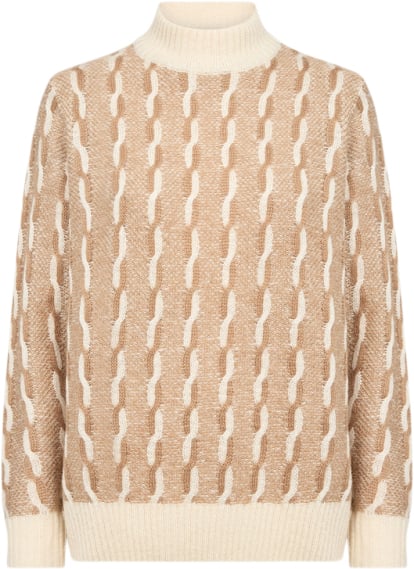 soyaconcept Scingun 1 Kvinde 8404c Desert Brown Combi Sweaters Str L - Akryl hos Magasin