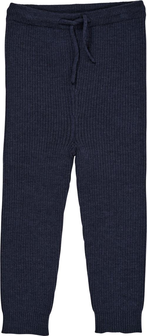 Copenhagen Colors Merino Classic RIB Leggings W. Draw Kvinde Navy Bukser Str 116 Merino - hos Magasin