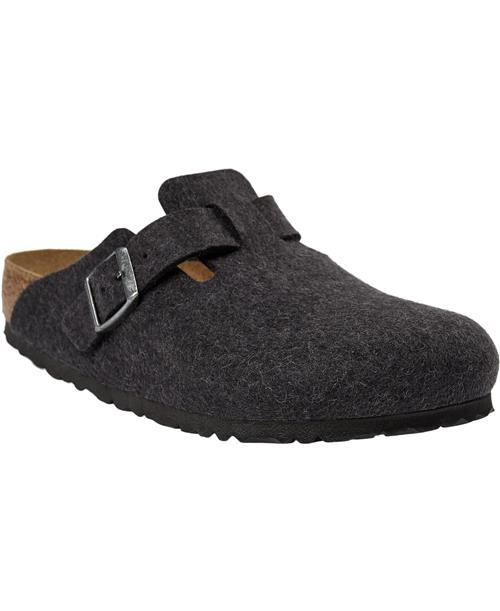 Se Birkenstock Boston FE Anthrazit Kvinde Grau Flade Sandaler Str 38 - hos Magasin ved Magasin