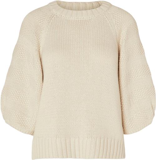 Selected Femme Slfville 3/4 Knit Oneck EX Kvinde Birch Kortærmet Strik Str XS - hos Magasin