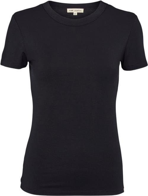 esmé studios Espenelope Slim Fit Tshirt Kvinde Black Kortærmede T-shirts Slim Fit Str S - hos Magasin