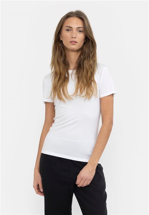 esmé studios Espenelope Slim Fit Tshirt Kvinde White Kortærmede T-shirts Slim Fit Str XL - hos Magasin