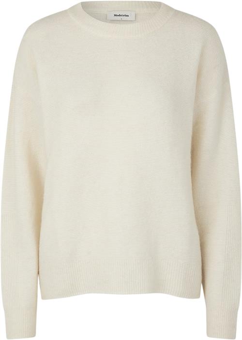 Modström Adrianmd Oneck Kvinde Soft White Sweaters Casual Fit Str L - hos Magasin