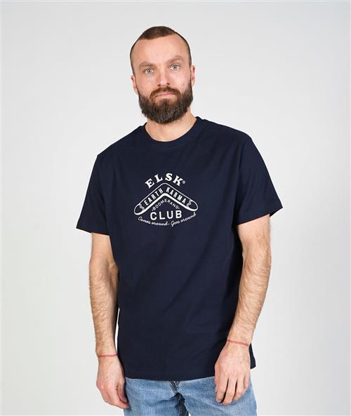 ELSK Boomerang Men's Brushed Tshirt Mand 100 Dark Navy Kortærmede T-shirts Str S - Polyester hos Magasin