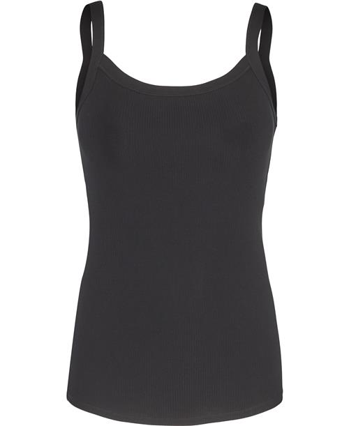 Filippa K Fine Rib Singlet Kvinde Black Tanktoppe Str XS - hos Magasin