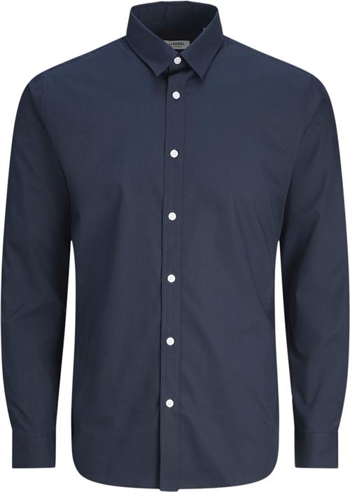 JJ-REBEL Jrebgavin Solid Shirt LS Noos Kvinde Sky Captain Skjorter Slim Fit Str L - hos Magasin