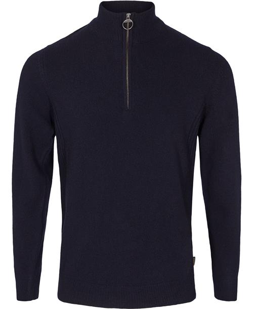 Se Barbour Barbour Holden Half Zip Mand Blå Turtlenecks Str M - Uld hos Magasin ved Magasin