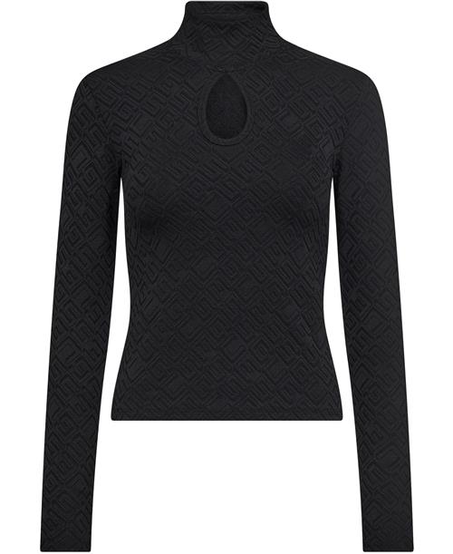 Se GUESS LS Clio TOP Kvinde Jet Black A996 Langærmede T-shirts Str L - hos Magasin ved Magasin