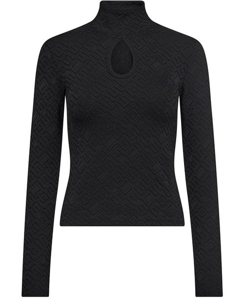 Se GUESS LS Clio TOP Kvinde Jet Black A996 Langærmede T-shirts Str M - hos Magasin ved Magasin