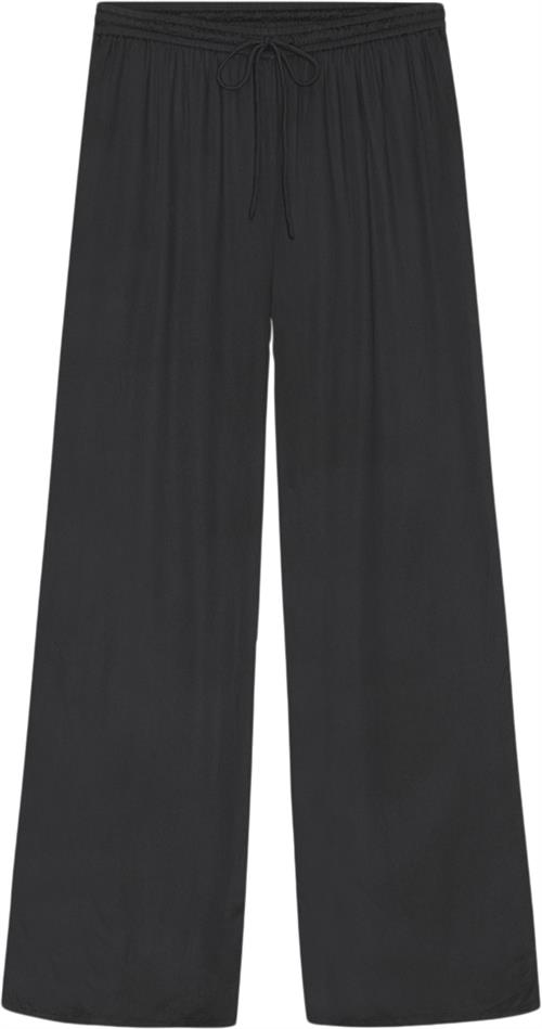 Moshi Moshi Mind sea Pants Silky Kvinde Black Bukser Med Brede Ben Str M - hos Magasin