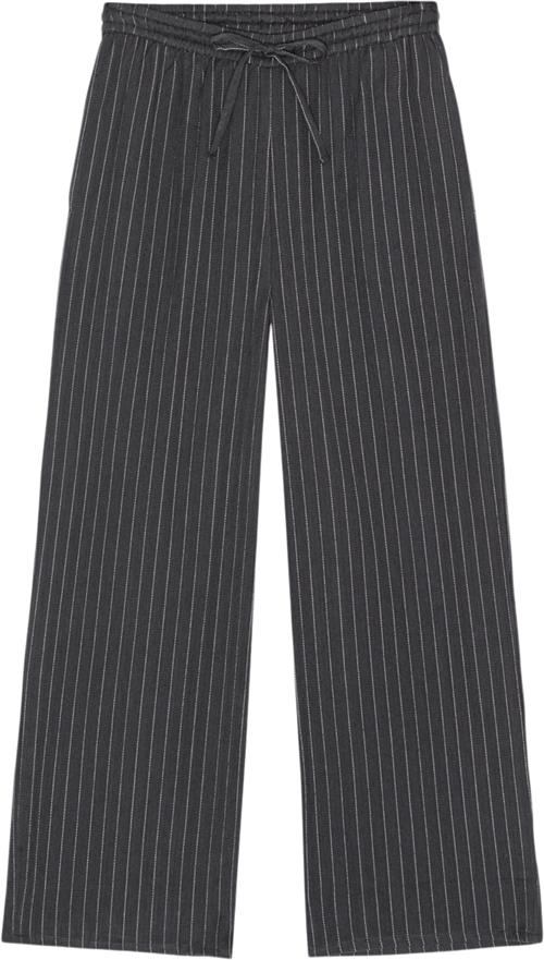 Moshi Moshi Mind Slow Pants Stripe Kvinde Moonless / Taupe Bukser Str L - hos Magasin