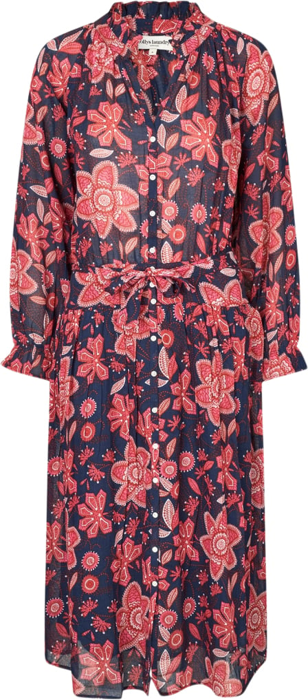 Lollys Laundry Aminall Midi Dress LS Kvinde Graphic Print Midi Kjoler Str S - Bomuld hos Magasin