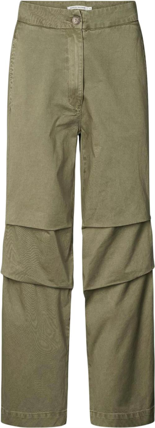 Rabens Saloner Canvas Light Pants Alphas Kvinde Burnt Olive Bukser Med Lige Ben Str L - hos Magasin