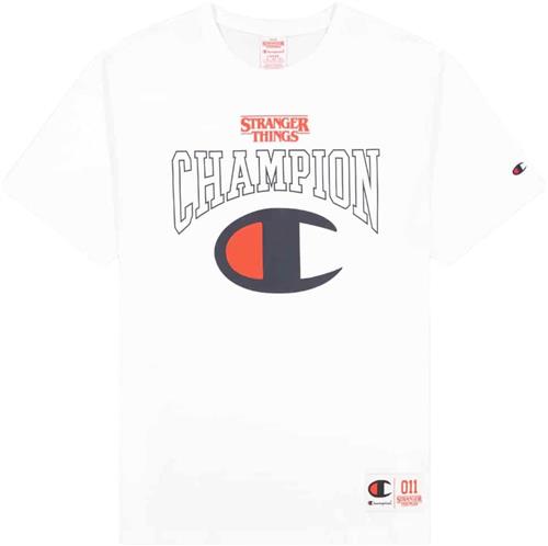 Se Champion Crewneck Tshirt Mand White Kortærmede T-shirts Str L - Bomuld hos Magasin ved Magasin