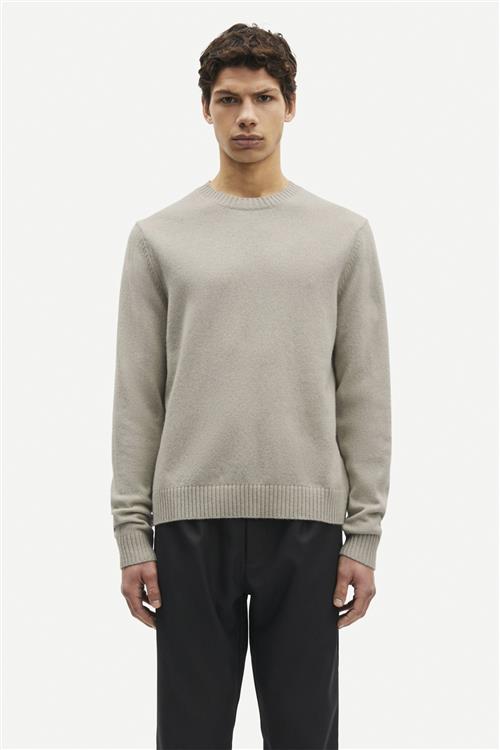 Samsøe Samsøe Sylli Crew Neck 132 Mand Abbey Stone Sweaters Str L - hos Magasin