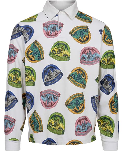 BILLIONAIRE BOYS CLUB Launch PAD Rugby Shirt Mand White Langærmede Poloer Str S - hos Magasin