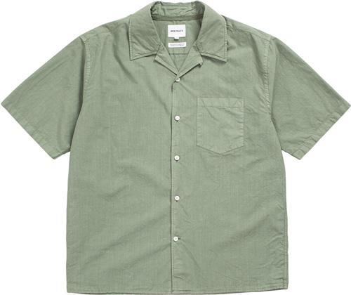 Norse Projects Carsten Tencel Mand Dried Sage Green Kortærmede Skjorter Str M - Bomuld hos Magasin