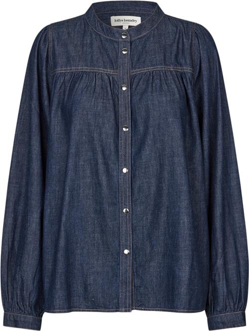 Lollys Laundry Nickyll Shirt LS Kvinde Blue Langærmede Skjorter Str XXL - hos Magasin