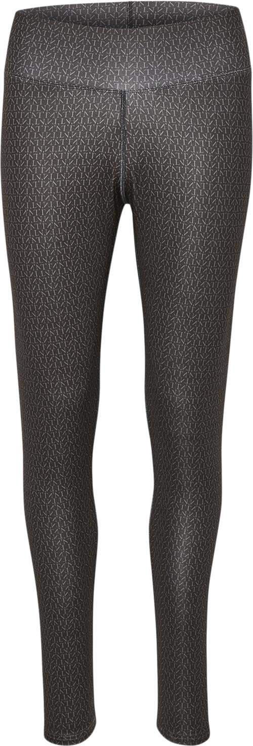 Lounge Nine Lnsia Printed Legging RP Kvinde Pitch Black Logo Print Leggings Tight Fit Str M - hos Magasin