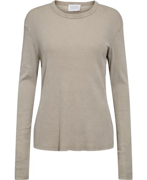 SisterS Point Eikels.A Kvinde Sand Wash Langærmede T-shirts Str XS - Bomuld hos Magasin