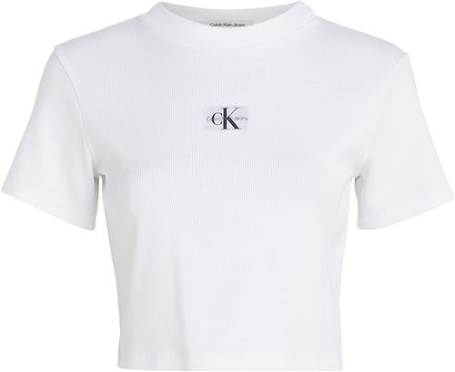 Calvin Klein Tshirt With Badge Logo Kvinde Yaf Kortærmede T-shirts Str XL - Bomuld hos Magasin