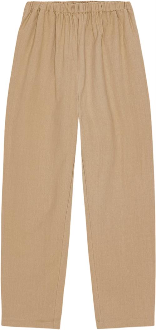 Moshi Moshi Mind Lower Pants Crepe Kvinde Warm Sand Bukser Med Brede Ben Str L - hos Magasin