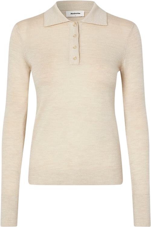 Modström Hirokimd Polo Kvinde Summer Sand Sweaters Str L - Uld hos Magasin