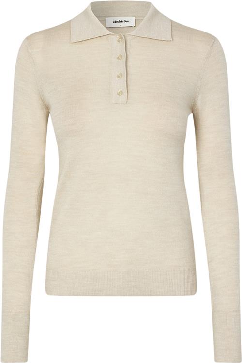 Modström Hirokimd Polo Kvinde Summer Sand Sweaters Str XL - Uld hos Magasin