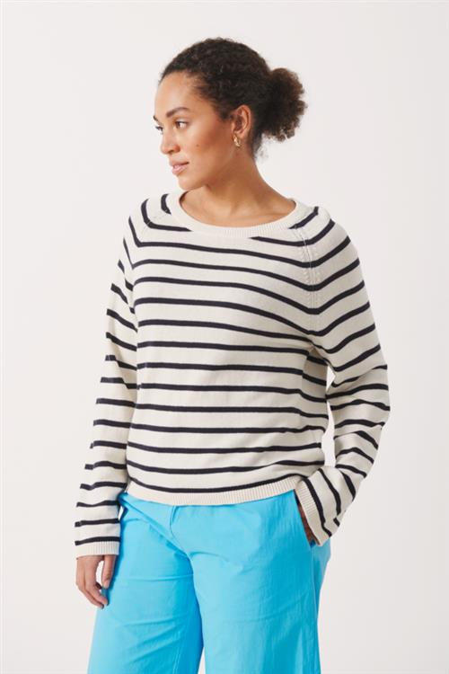 Se Part Two Nielanpw PU Kvinde Dark Navy Stripe Sweaters Regular Fit Str XL - hos Magasin ved Magasin