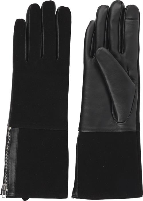 Se Lovelies Cremona Feminine ZIP Leather Gloves W/ Shearling Lining L - Handsker hos Magasin ved Magasin