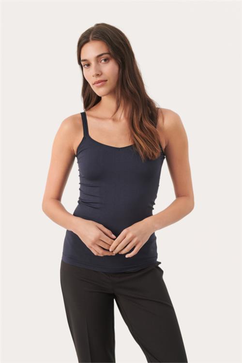 Se Part Two Hyddapw TO Kvinde Dark Navy Tanktoppe Slim Fit Str S/M - hos Magasin ved Magasin