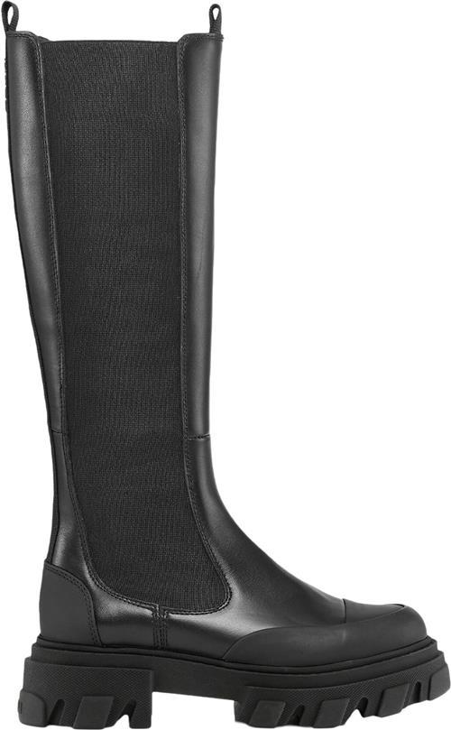 Ganni Cleated High Chelsea Boot Black Sti Kvinde Black Langskaftede Støvler Str 41 - hos Magasin