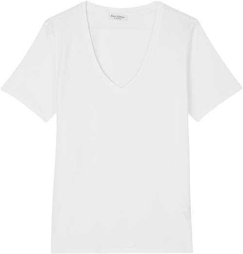 Se Marc O’Polo Tshirt, Short Sleeve, V-neck Kvinde White Kortærmede T-shirts Str L - hos Magasin ved Magasin