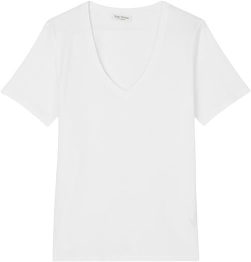 Marc O’Polo Tshirt, Short Sleeve, V-neck Kvinde White Kortærmede T-shirts Str XL - hos Magasin