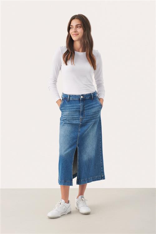 Part Two Caliapw SK Kvinde Medium Blue Denim Maxi Nederdele Str 42 - hos Magasin