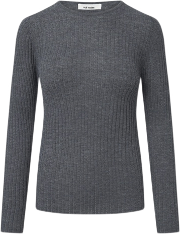 Nué Notes Magnus Crewneck Kvinde Dark Grey Melange Sweaters Str XS - hos Magasin