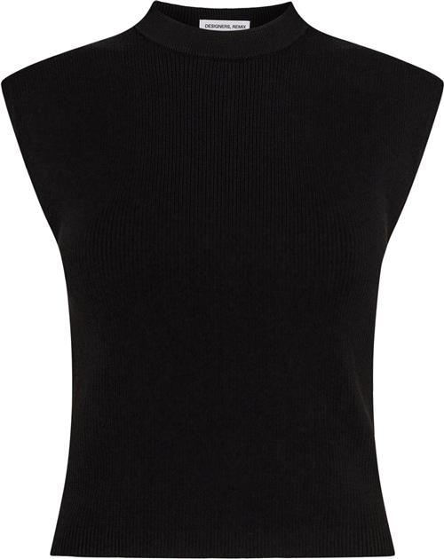 Designers Remix Taliana Rib Top Kvinde Sort Strikveste Str xs - hos Magasin