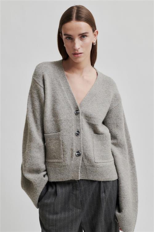 Second Female Faria Alpaca Blend Knit Cardigan Kvinde Laurel Oak Sweaters Str S - Uld hos Magasin