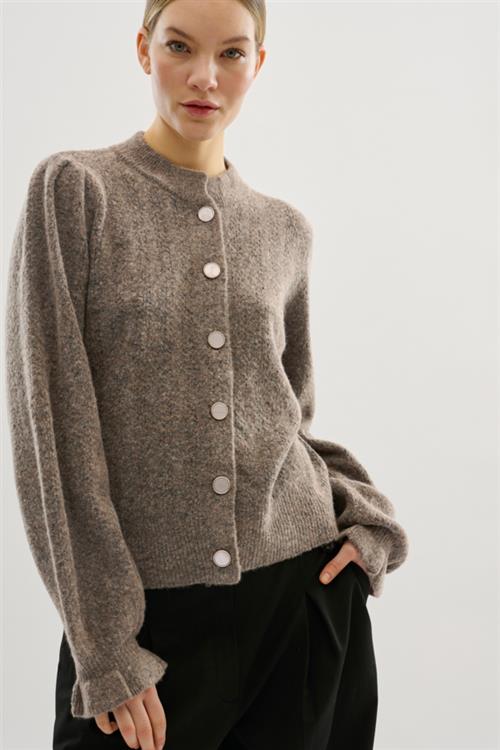 Se Karen by Simonsen Ebbiekb Cardigan Kvinde Walnut Melange Cardigans Str S - hos Magasin ved Magasin