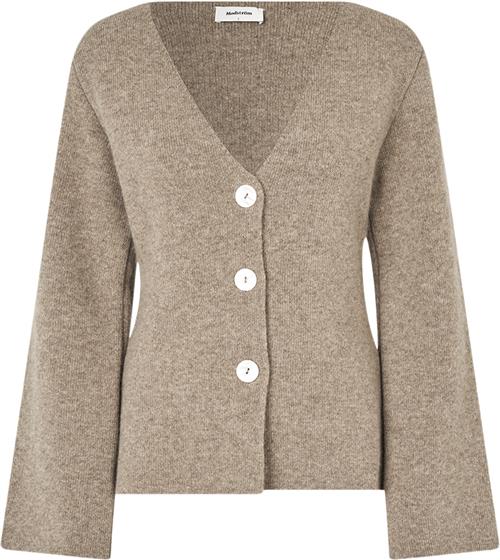 Se Modström Klaytonmd Cardigan Kvinde Dark Beige Mel Cardigans Str L - Uld hos Magasin ved Magasin