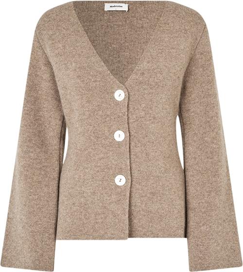 Modström Klaytonmd Cardigan Kvinde Dark Beige Mel Cardigans Str XL - Uld hos Magasin